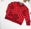 Cardigan per bambino di lusso Maglione per neonato monopetto Taglia 100-150 designer Design jacquard a righe Giacca per bambina lavorata a maglia Dec05