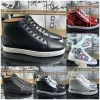 Rivets Sneakers High Top Boots Designer Women Men Casual Shoes Luxury Leather Loafers Sneaker Top-Quality Lace-Up Suede Outdoor Runner Train