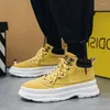 Boots Autumn Men's Casual Sneakers Platform Ankle High-Top Thick Bottom Male Outdoor Work Shoes Sport Trainers