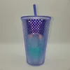 Starbucks Studded Blue Ombre 24oz Plastic Cold Cupttxp3324