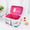 Cosmetic Bags Cases Makeup Travel Bag Printed Portable Mirror Cosmetic Storage Box Zipper Case Boxes Portable High-Capacity Box Leather Storage 231215