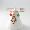 브로치 도착 크리스마스 브로치 캔디 지팡이 선물 상자 눈사람 눈송이 산타 크리스마스 나무 안전 핀 휴일 보석 선물