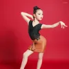 Scen Wear Latin Dance Costume Girls Practice Clothes Summer Sleeveless Performance Set Ballroom Dress Standard