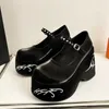 Scarpe eleganti Donna Stampa Mary Janes Piattaforma Tacchi alti Lolita Primavera 2024 Zeppe Sandali bassi Marca Mujer Zapatos Décolleté