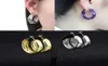 Hoop Huggie GoldPurplesilver Color Wide Earring rostfritt stålörhängen för kvinnor män personlighet smycken öronringar piercing9398637