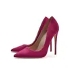 Dress Shoes Purple Faux Suede Women Synthetic High Heels Pointed Toe Slip On OL Ladies Stiletto Pumps 8 10 12cm Fashion Wedding