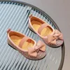 Flat shoes Girl's Princess Shoes Pink Blue Glitter Shallow Children Flat Shoe Spring Elastic Band Party 21-30 Fashion Kids Ballet Flats 231215