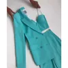 Dwuczęściowe spodnie damskie garnitur 3 blezer szelki eleganckie przyczynowe biuro stałe kolory garnitury damskie