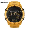 North Edge Men Digital Watch 남자 스포츠 ES 이중 시간 만보계 시계 시계 방수 50m 군용 2202122800