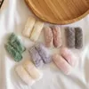 Hair Accessories 2PCS Autumn Winter Candy Color Small Square Snap Clips For Girl Plush Sweet Soft Fairy Simple Hairpin Fashion