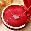 Chaînes 925 Sterling Argent Jade Calcédoine Gourd Pendentif Collier avec Femme Minorité Design Collier Chaîne Été