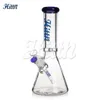 Hittn Glass Bong Beaker Water Pipe 12'' 9mm Thick Heady Glass Hand Blown Smoking Water Bong with 14mm Bowl Downstem Smoking Accessories Pink Blue Black Green