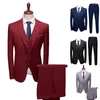 Men's Suits Fabulous Formal Suit Solid Color Sleeveless Waistcoat Straight Pants Plus Size Men Set