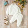 Ensembles de vêtements bébé 2 pièces tenues d'automne à manches longues câble tricot hauts et pantalons ensemble nouveau-né vêtements chauds R231215