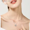 Pendanthalsband Doteffil 925 Sterling Silver Solid Small Heart Pendant Halsband 16-30 tum Snake Chain for Women Wedding Charm Fashion Jewelry231215