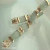 Fin naturlig jade snidad 18k guld armbandskedja armband189j