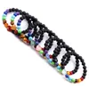 7 Chakra Reiki pierre de guérison coeur Bracelet Yoga équilibre énergie pierres de lave naturelles perles bijoux