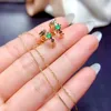 Backs Earrings MeiBaPJ 3mm Natural Colombian Emerald Gemstone Clip Real 925 Silver Fine Charm Jewelry For Women