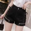 Shorts pour femmes Femmes Designer Shorts Bandage Zipper Sexy Hot Girls Club-wear Harajuku Slender Denim Hipster Adolescents Été Populaire All-matchL231215