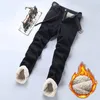 Heren Jeans Winter Warm Fleece Mannen 2023 Rechte Stretch Dikke Casual Thermische Denim Broek Mannelijke Zakelijke Werkbroek Kleding 231214