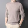 Autumn And Winter Woolen Sweater, Men's Round Neck, Middle-Aged And Young Men's Solid Color Warm Cashmere Base Sweater, Business Casual