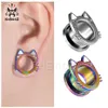 KUBOOZ bouchons d'oreille de chat en acier inoxydable, coquille blanche, tunnels de perçage, jauges de boucles d'oreilles, bijoux de corps, extenseurs entiers 6mm t303E
