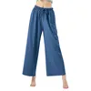 Pantalons pour femmes Casual Premium Coton Bleu Femmes Legging Pantalons de survêtement Pantalons de jogging respectueux de la peau pour