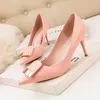 Dress Shoes Woman Soft Leather Pointed Toe Wedding Autumn Black Pink Women Pumps High Heels Metal Buckle Fashion Ladies Office