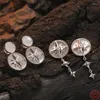 Stud Earrings S925 Sterling Silver For Women Men Fashion Eight Pointed Star Long Tassel Natural Shell Ear Studs