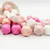 Teethers Toys 50pcs 17mm مسدس سيليكون حبات Polygon Baby Beads Beads Food Grade Babi Silicon Dentition for Necklace Making DIY Toys 231215