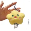 Keychains Plush Star Cute Smiling Pompom Keyrings Wholesale Girls Sweet Car Furry Doll Keys