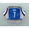 Personalizado JEAN-PHILIPPE COTE 7 SAINT JOHN SEA DOGS AZUL HÓQUEI JERSEY NOVO Top Costurado S-M-L-XL-XXL-3XL-4XL-5XL-6XL