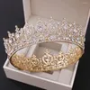 Klipy do włosów G303 Europejski w stylu Crown Crown Akcesoria okrągłe okrągłe rhinestone barokowe europejskie i amerykańskie nakrycia głowy