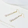 Dangle Earrings Classic Pearl Hoop For Women Natural Freshwater 3-8mm Jewelry