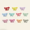 Zähler Spielzeug 50pcs Schmetterling Silikon Fokusperlen Baby Teether Food Grade Zahnen Kauen Spielzeug DIY Schnullerkette Clips Schmuckzubehör 231215