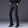 Men's Pants Korea Style High Quality Mens Classic Casual Business Straight Trousers Slim Fit Plaid Suit Pencil