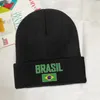 Basker Brasilien land flagga topptryck män kvinnor unisex stickad hatt vinter höst mössa mössa varm motorhuv