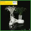 녹색 및 투명한 명확한 코브라 더블 헤드 뱀 유리 그릇 14mm 18mm 수컷 관절 흡연 그릇 물 봉 및 흡연 파이프 ZZ