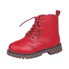 Botas de inverno crianças botas menina sapatos de couro sólido moda crianças tornozelo botas antiderrapante barco quente meninos meninas sapatos criança sneaker 231215