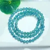 Link pulseiras natural verde kyanite triplo círculo pulseira feminina cura pedra preciosa cristal Strand pulseiras jóias presente de natal 6mm