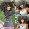 Synthetic Wigs Short Afro Crochet Hair Lace With Bangs For Black Women African Ombre Glueless Cosplay Wig SEENICE 231214