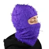 Cykelkapslar masker hiphop balaclava orolig stickad full ansikte skidmask kvinnor utomhus kamouflage fuzzy beanies hatt 231215