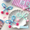 Hårtillbehör Autumn Winter Tyg Big Bow Ribbon Hairball Heart Clips For Girl Kids Sweet Kawaii Fairy Lolita Sweet Hairpin Fashion Party