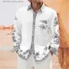 Men Polos الفاخرة الأزياء 2023 القميص للرجال مريح الخيزران الألياف القطن القطن القميص جيب جيب الزر الطويل الأكمام S-6XL 10 ألوان HD نمط Q231215
