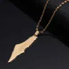 Pendant Necklaces Stainless Steel Israel Palestine M Pendant Necklace Country Geogrhy Chain for Women Jewelry GiftL231215