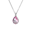 Ganze 6 Stück Wassertropfen Glänzend Rosa Kristall Zirkon Edelsteine Anhänger 925 Silber Für Frauen Topas Halsketten Anhänger Jewelry261F