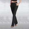 Women's Pants Women High Waist Stretch Work Business Yoga Casual Soft Lounge With Pocket Pull On Dress Straight Leg Solid Spring Autumn