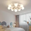 Lustres LED lustre pour salon enfants chambre salle à manger cuisine plafonnier moderne Style nordique boule de verre blanc E27 lumière