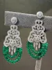 Boucles d'oreilles pendantes pour femmes, bijoux en or massif 18 carats, émeraude verte naturelle, 10ct, pierres précieuses, diamants, goutte fine, 2023LR