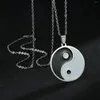 Pendentif Colliers Mode Argent Couleur Collier Chinois Tai Chi Charme Longue Chaîne Bijoux Frère Ami Amoureux Cadeau En Gros